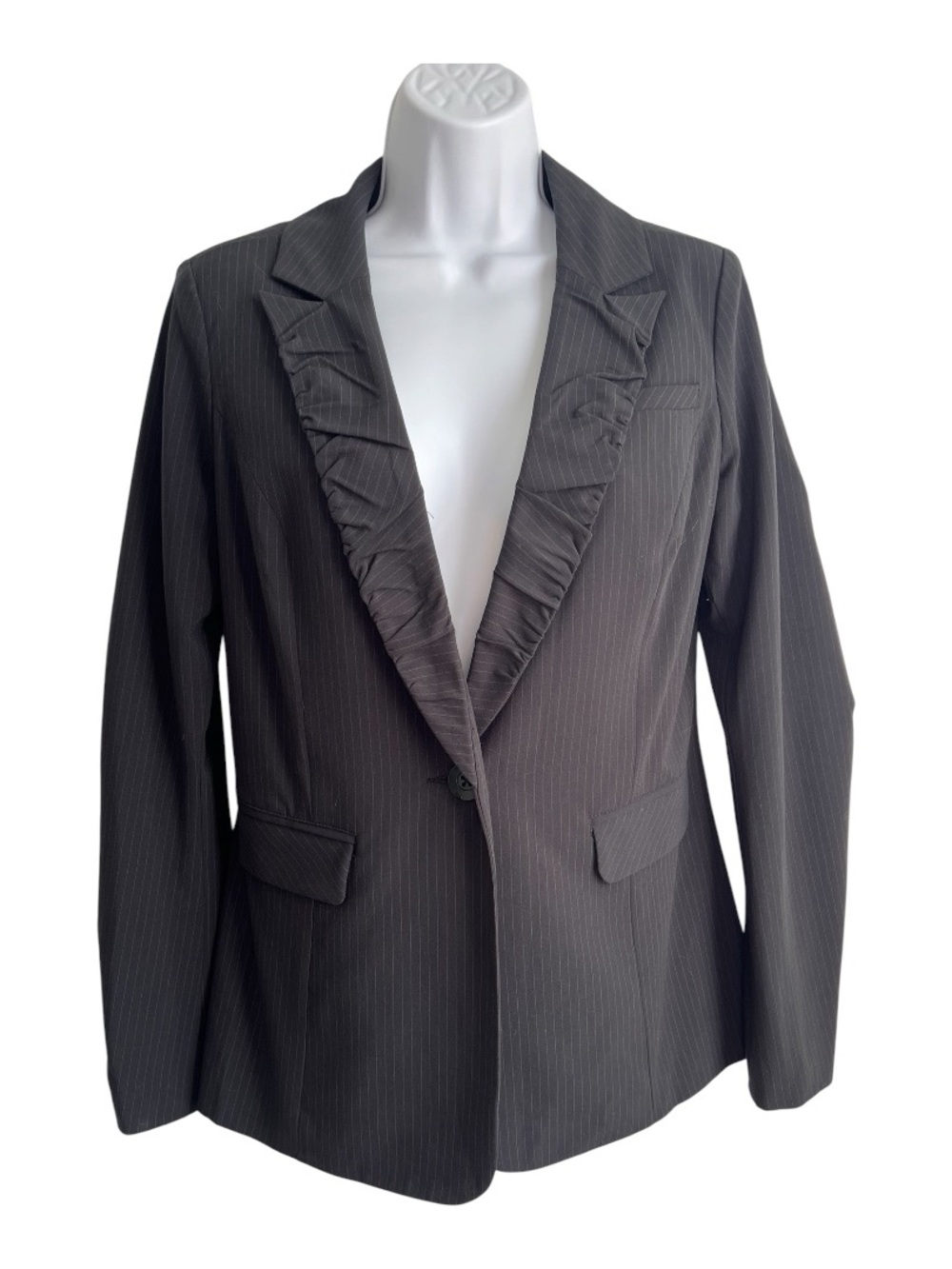 CAbi Carol Anderson by Invitation Ruched Pinstripe Blazer Jacket